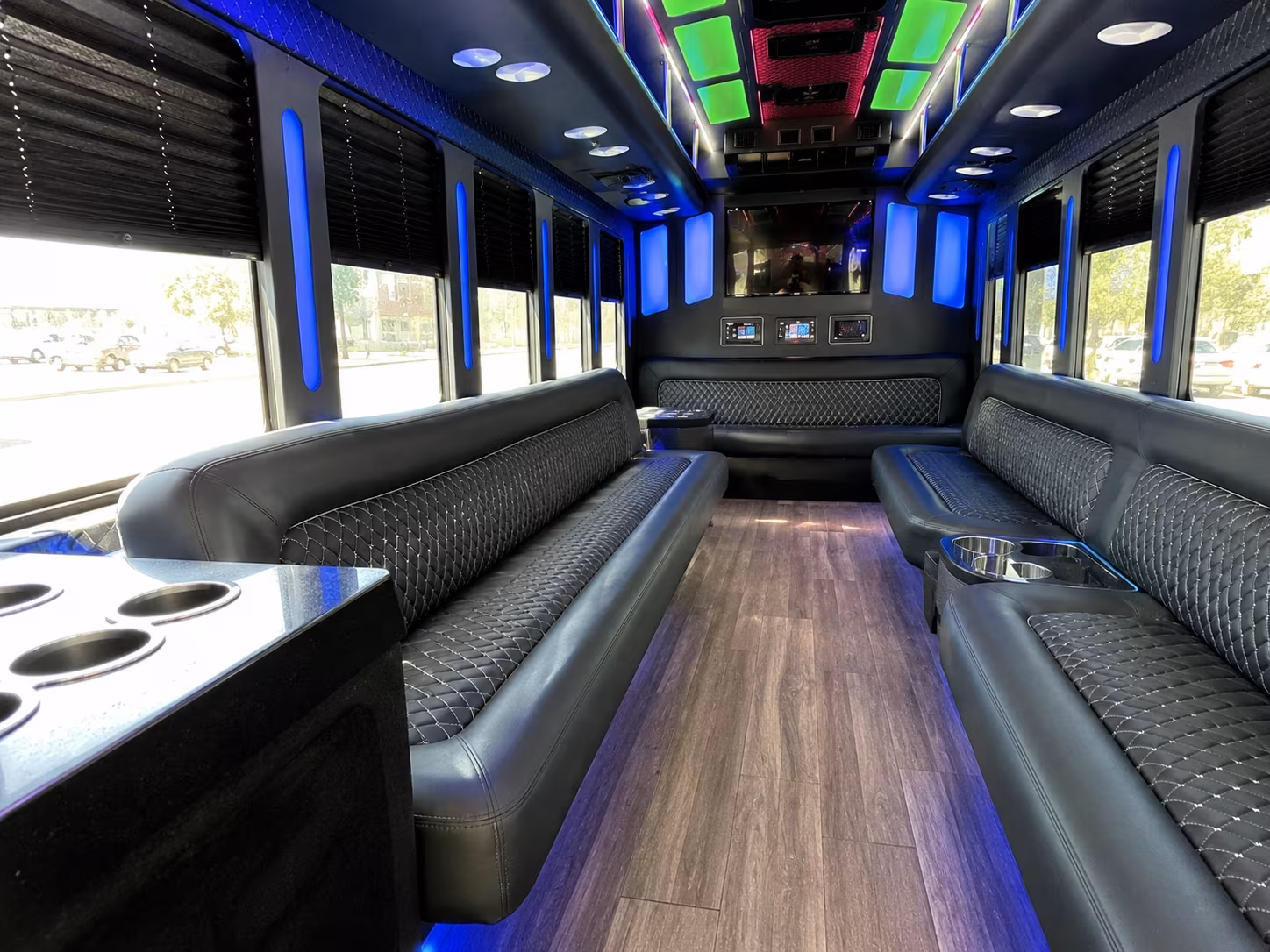 highland 15 passenger party bus inside