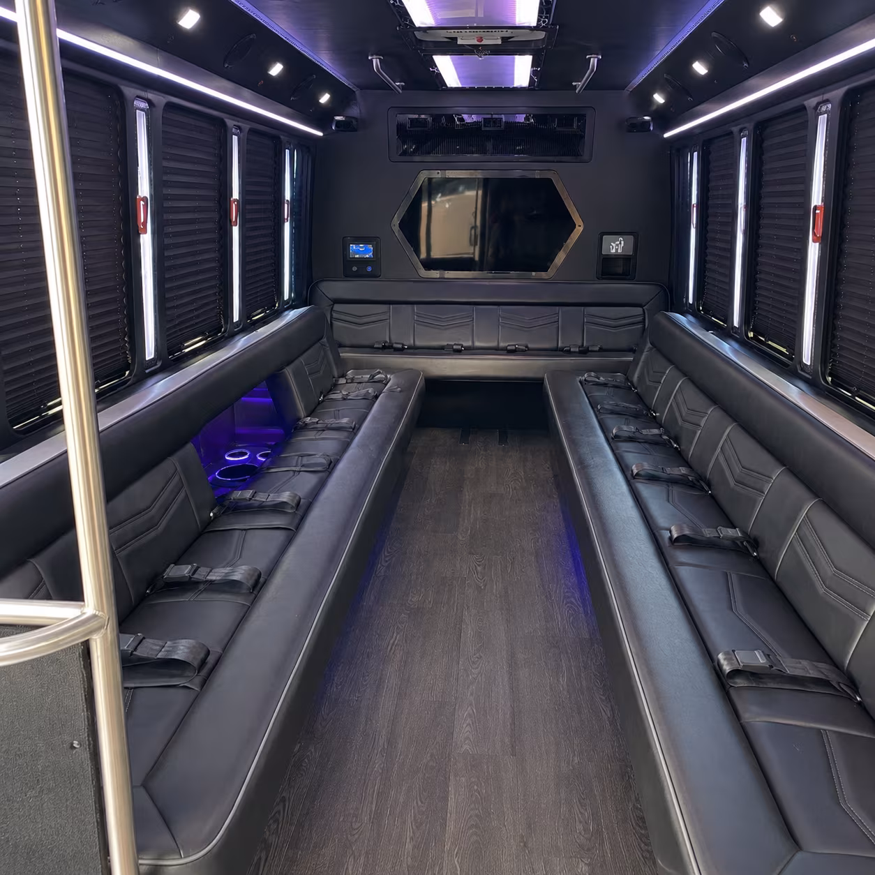 highland 18 passenger party bus interior