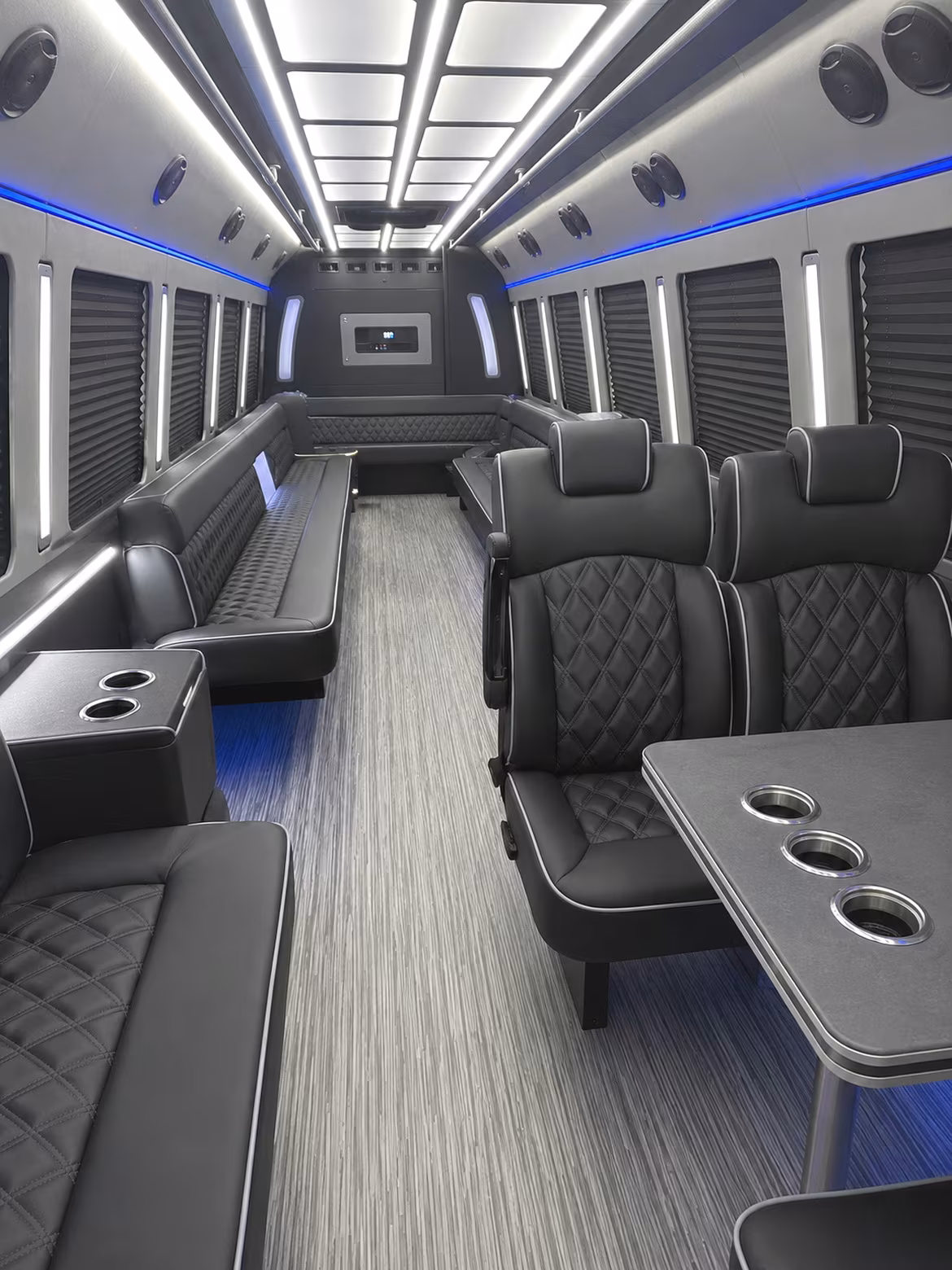highland 25 passenger party bus inside