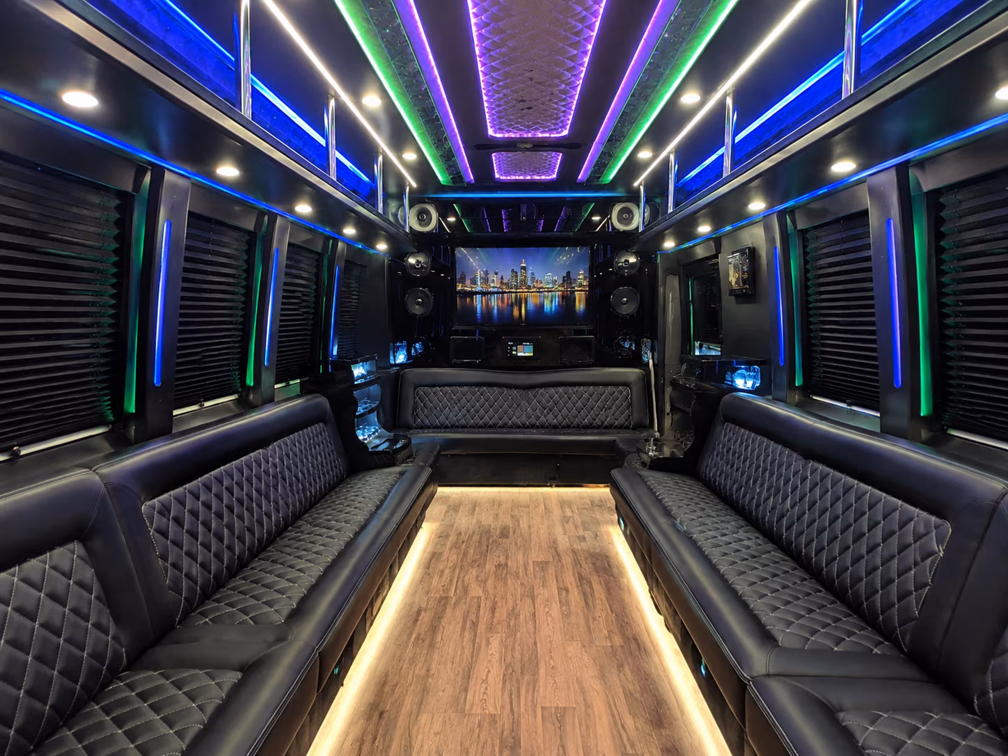 highland 25 passenger party bus interior