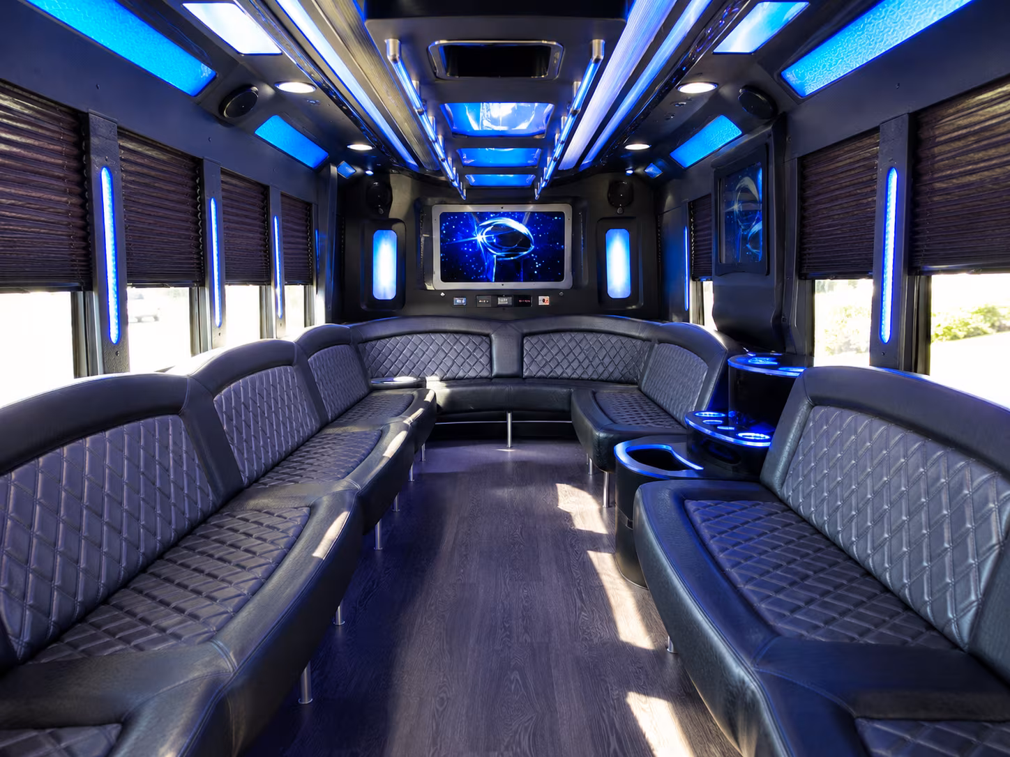 highland 28 passenger party bus inside