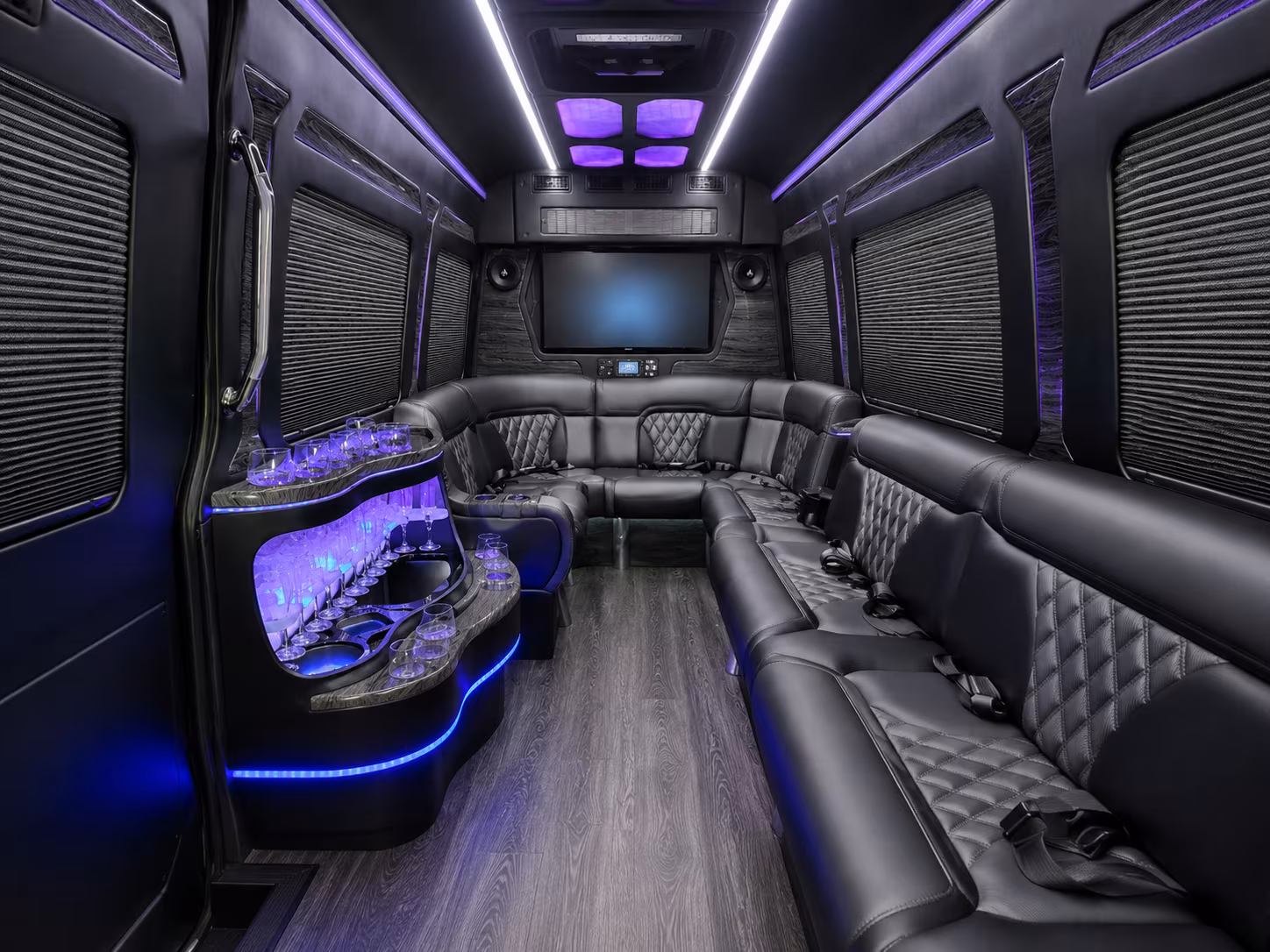 highland 30 passenger party bus inside