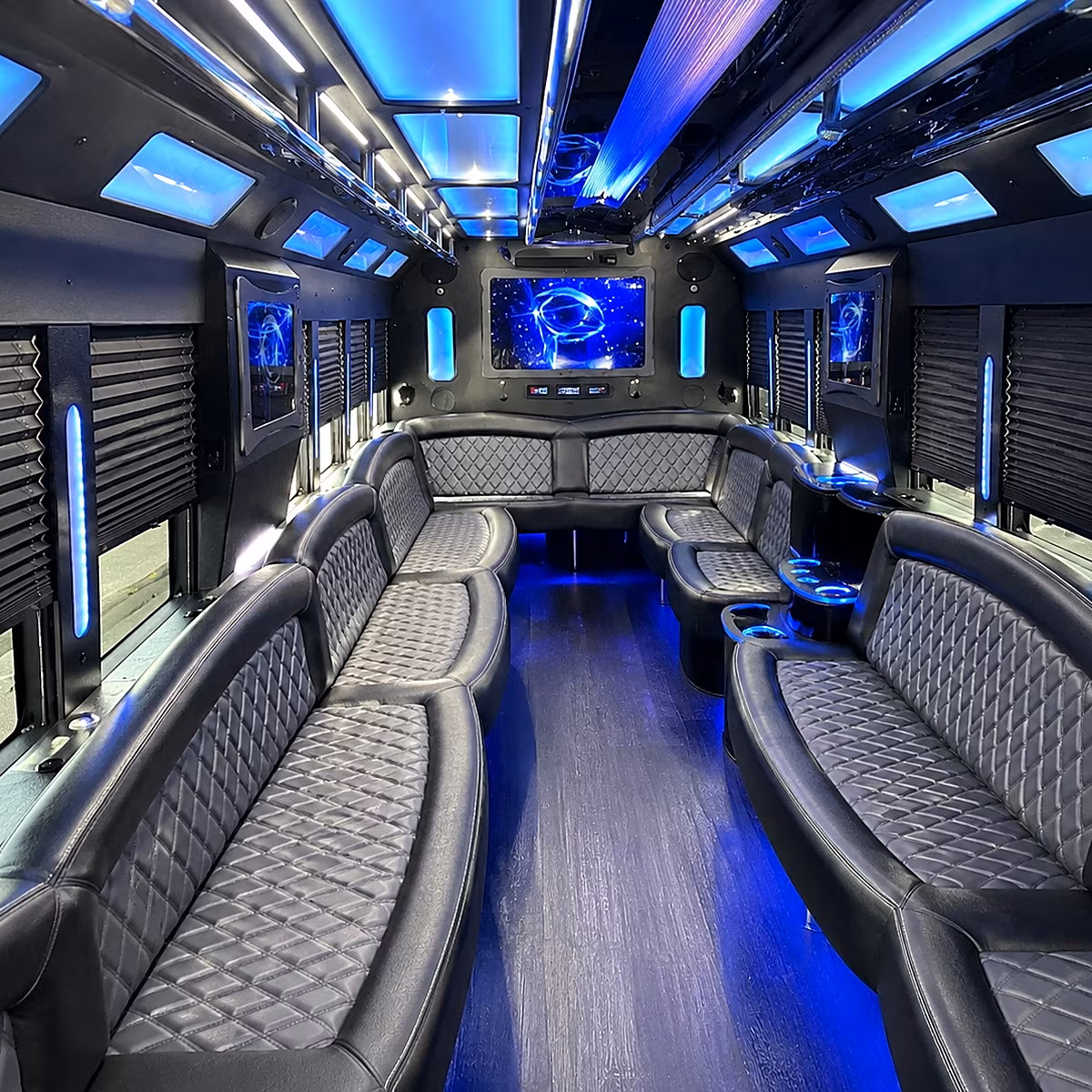 highland 50 passenger party bus interior