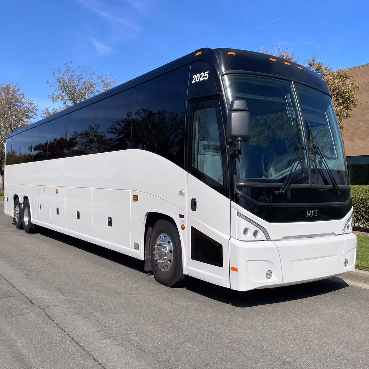 upland charter bus rental exterior