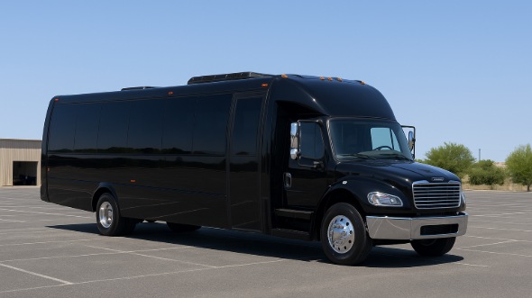 Exterior of Charter Bus Company Highland's 18 Passenger Minibus in Highland