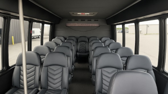 Interior of Charter Bus Company Highland's 18 Passenger Minibus in Highland