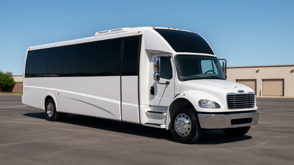 Exterior of Charter Bus Company Highland's 20 Passenger Mini bus in Highland