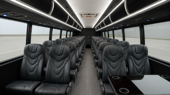 Interior of Charter Bus Company Highland's 25 Passenger Mini bus in Highland