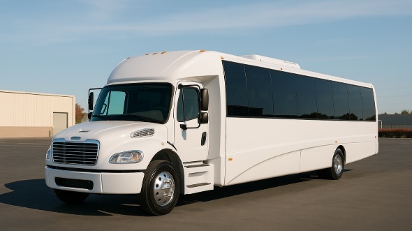 Exterior of Charter Bus Company Highland's 28 Passenger Mini bus in Highland