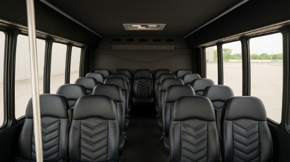 Interior of Charter Bus Company Highland's 30 Passenger Minibus in Highland