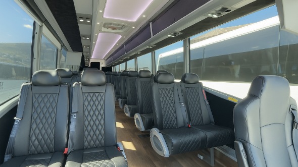 Interior of Charter Bus Company Highland's 35 Passenger Minibus in Highland