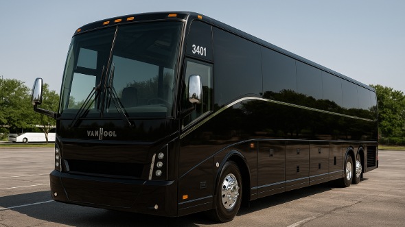 Exterior of Charter Bus Company Highland's 50 Passenger Charter Bus in Highland
