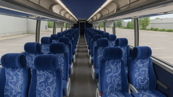 Interior of Charter Bus Company Highland's 50 Passenger Charter Bus in Highland