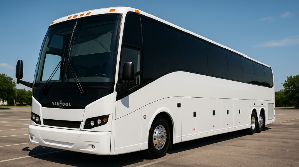 Exterior of Charter Bus Company Highland's 54 Passenger Charter Bus in Highland