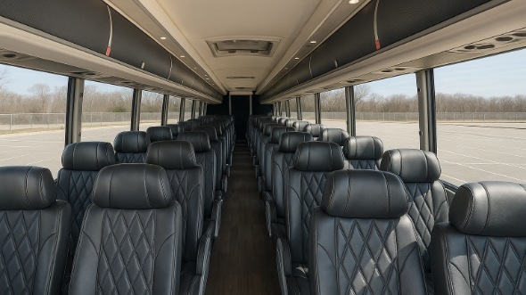 Interior of Charter Bus Company Highland's 54 Passenger Charter Bus in Highland
