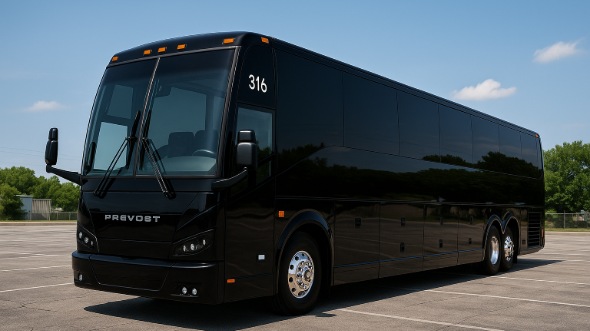 Exterior of Charter Bus Company Highland's 55 Passenger Charter Bus in Highland