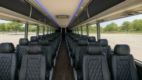 highland 54 passenger charter bus inside
