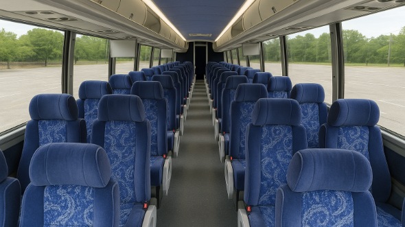 highland 56 passenger charter bus inside
