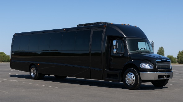 Exterior of Charter Bus Company Highland's Party Bus in Highland