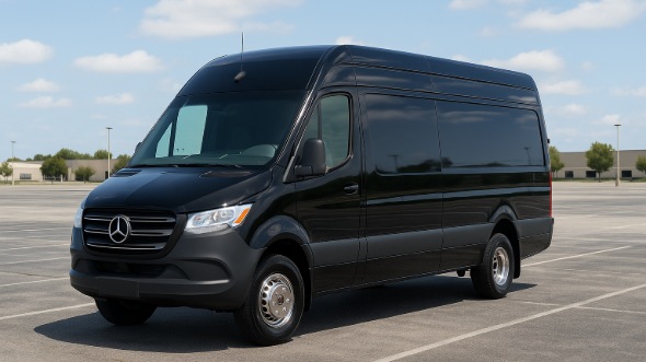 Exterior of Charter Bus Company Highland's Sprinter Limo in Highland